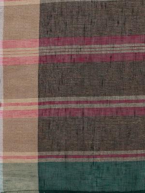 green linen woven saree with blouse - 17656403 - Standard Image - 4