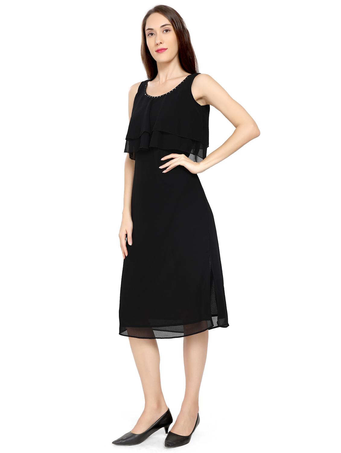 round neck layered a-line dress - 17656824 - Zoom Image - 2