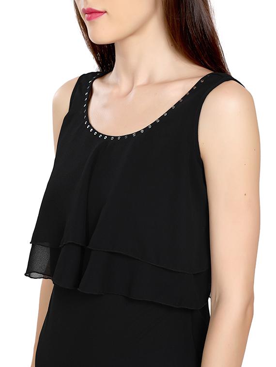 round neck layered a-line dress - 17656824 - Zoom Image - 4