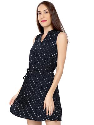 tie front polka dot a-line dress - 17656829 - Standard Image - 2