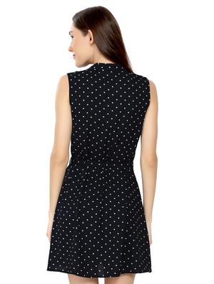 tie front polka dot a-line dress - 17656829 - Standard Image - 3