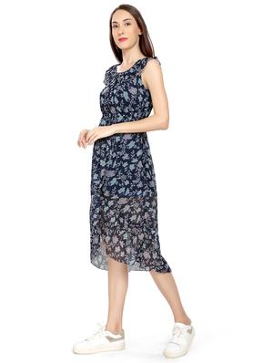 round neck floral ruffle dress - 17656833 - Standard Image - 2