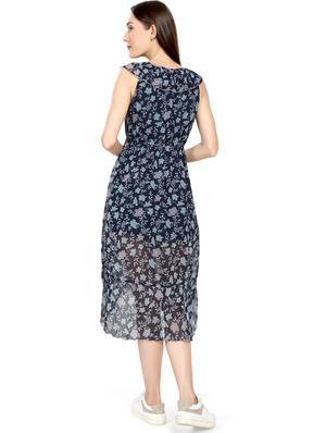 round neck floral ruffle dress - 17656833 - Standard Image - 3
