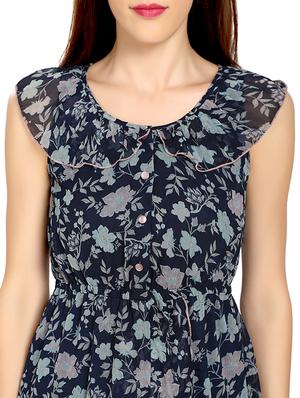 round neck floral ruffle dress - 17656833 - Standard Image - 4