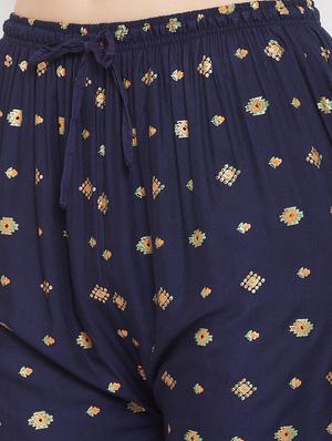 navy blue rayon palazzos - 17656921 - Standard Image - 5