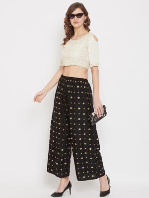 black rayon palazzos - 17656924 - Standard Image - 4