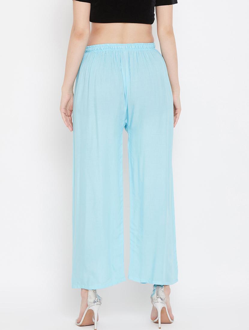 light blue rayon palazzos - 17656928 - Zoom Image - 2