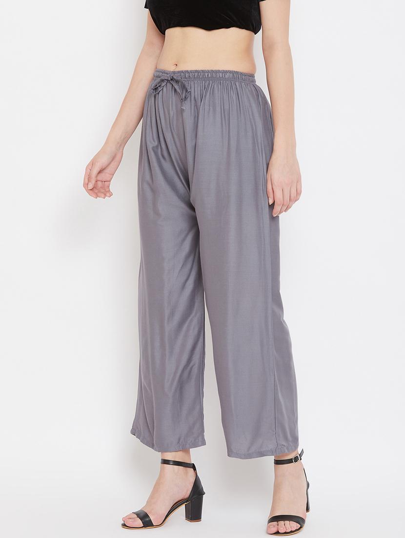 grey rayon palazzos - 17656929 - Zoom Image - 2