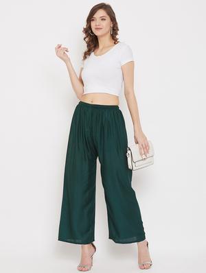 green rayon palazzos - 17656932 - Standard Image - 4