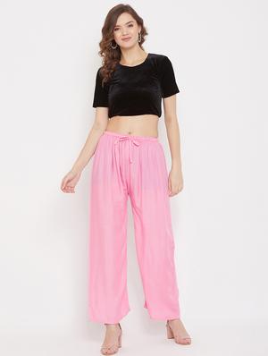 pink rayon palazzos - 17656933 - Standard Image - 4