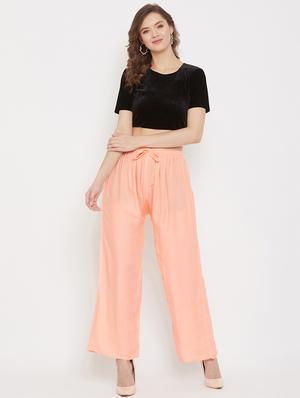 orange rayon palazzos - 17656934 - Standard Image - 4