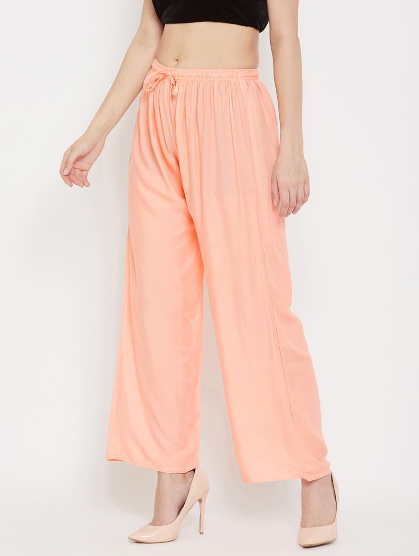 orange rayon palazzos - 17656934 - Zoom Image - 2