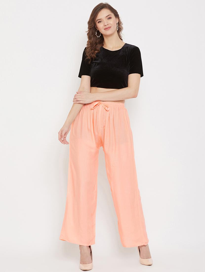 orange rayon palazzos - 17656934 - Zoom Image - 4