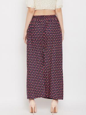 navy blue rayon palazzos - 17656940 - Standard Image - 3