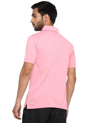 pink solid polo t-shirt - 17656960 - Standard Image - 4