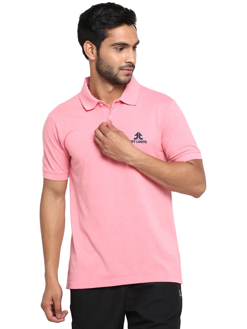 pink solid polo t-shirt