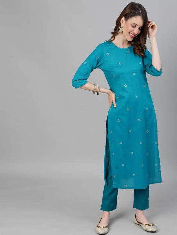 printed kurta pant set - 17657011 - Zoom Image - 1