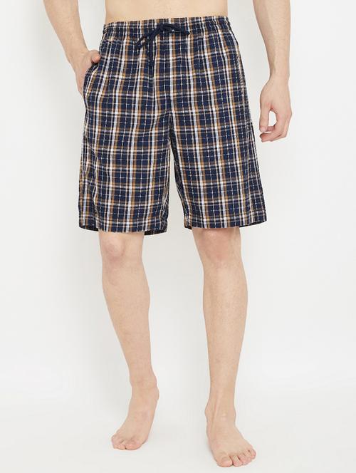 navy blue checkered shorts - 17657029 - Standard Image - 1
