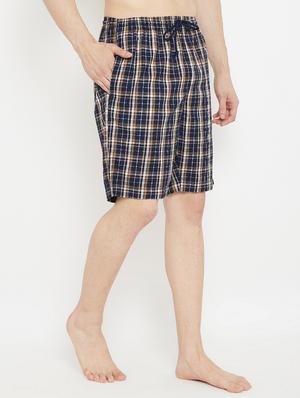 navy blue checkered shorts - 17657029 - Standard Image - 3