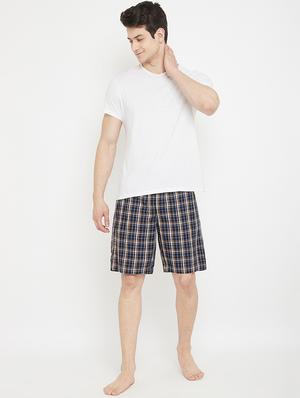 navy blue checkered shorts - 17657029 - Standard Image - 5