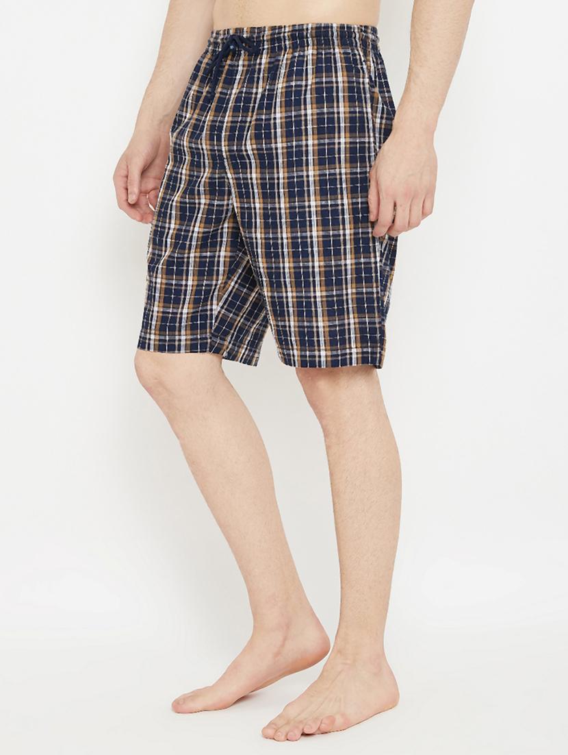 navy blue checkered shorts - 17657029 - Zoom Image - 2