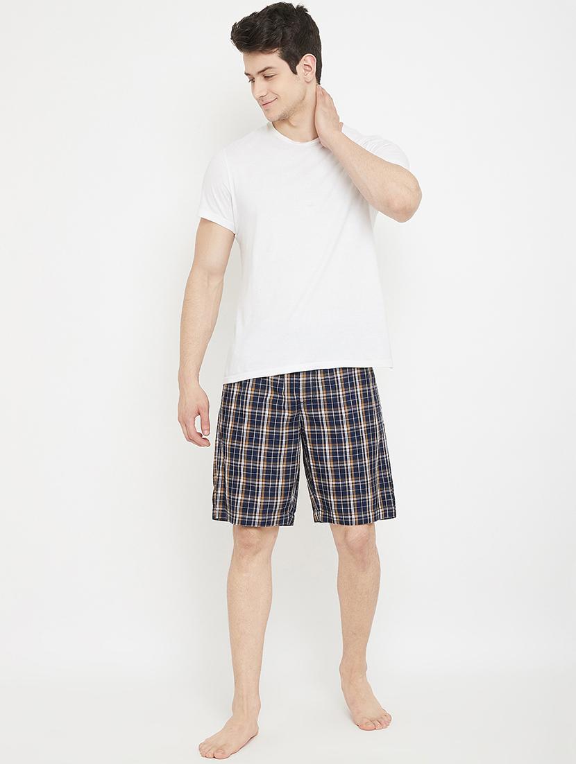navy blue checkered shorts - 17657029 - Zoom Image - 5