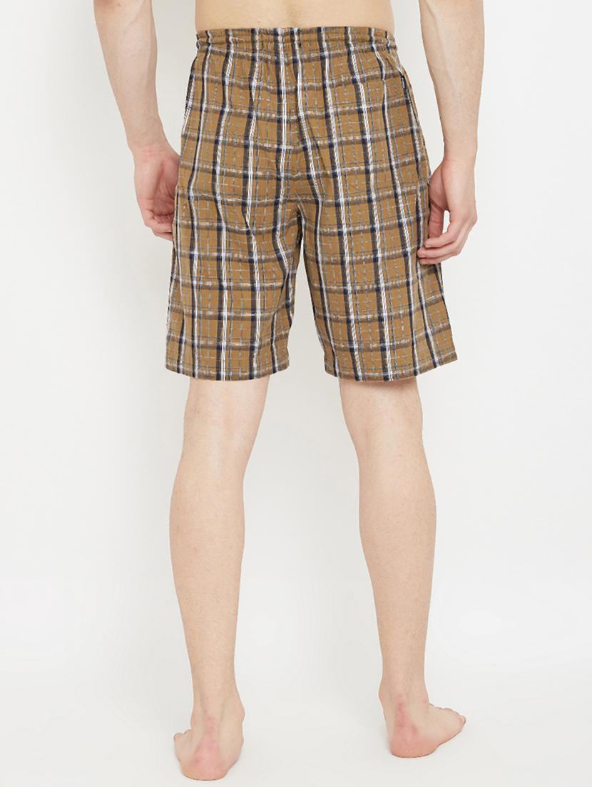 brown checkered shorts - 17657030 - Zoom Image - 4