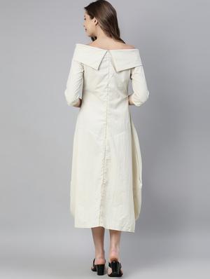 drape detail off shoulder dress - 17657084 - Standard Image - 4