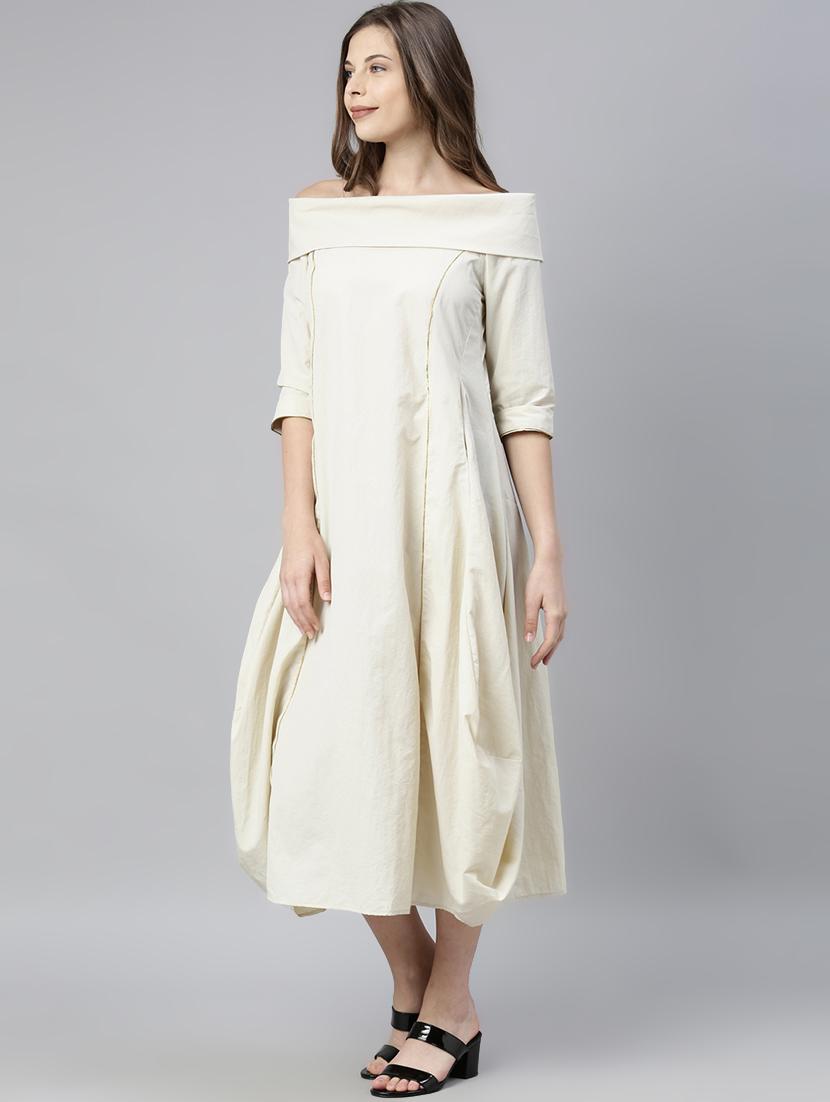drape detail off shoulder dress - 17657084 - Zoom Image - 3