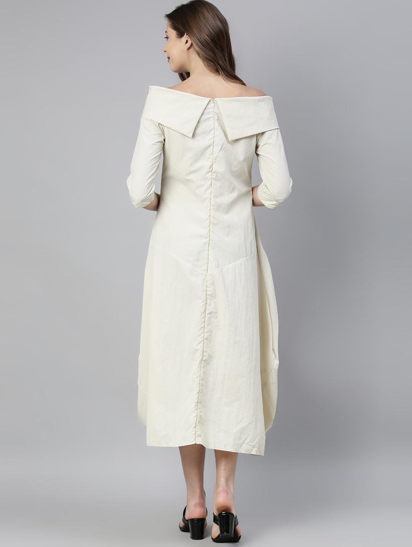 drape detail off shoulder dress - 17657084 - Zoom Image - 4