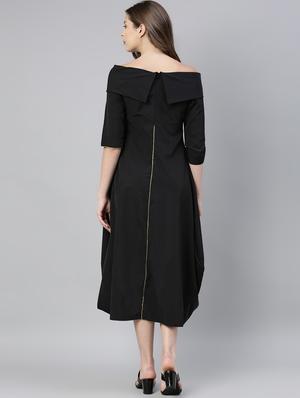 drape detail off shoulder dress - 17657085 - Standard Image - 4