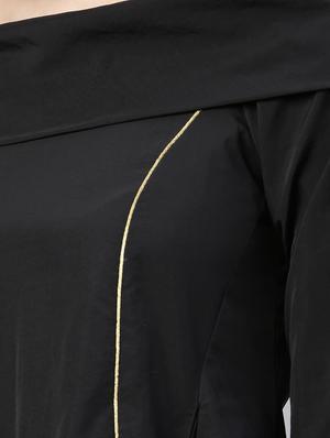 drape detail off shoulder dress - 17657085 - Standard Image - 6