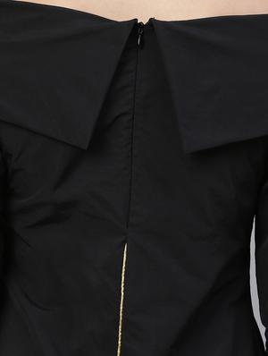 drape detail off shoulder dress - 17657085 - Standard Image - 7