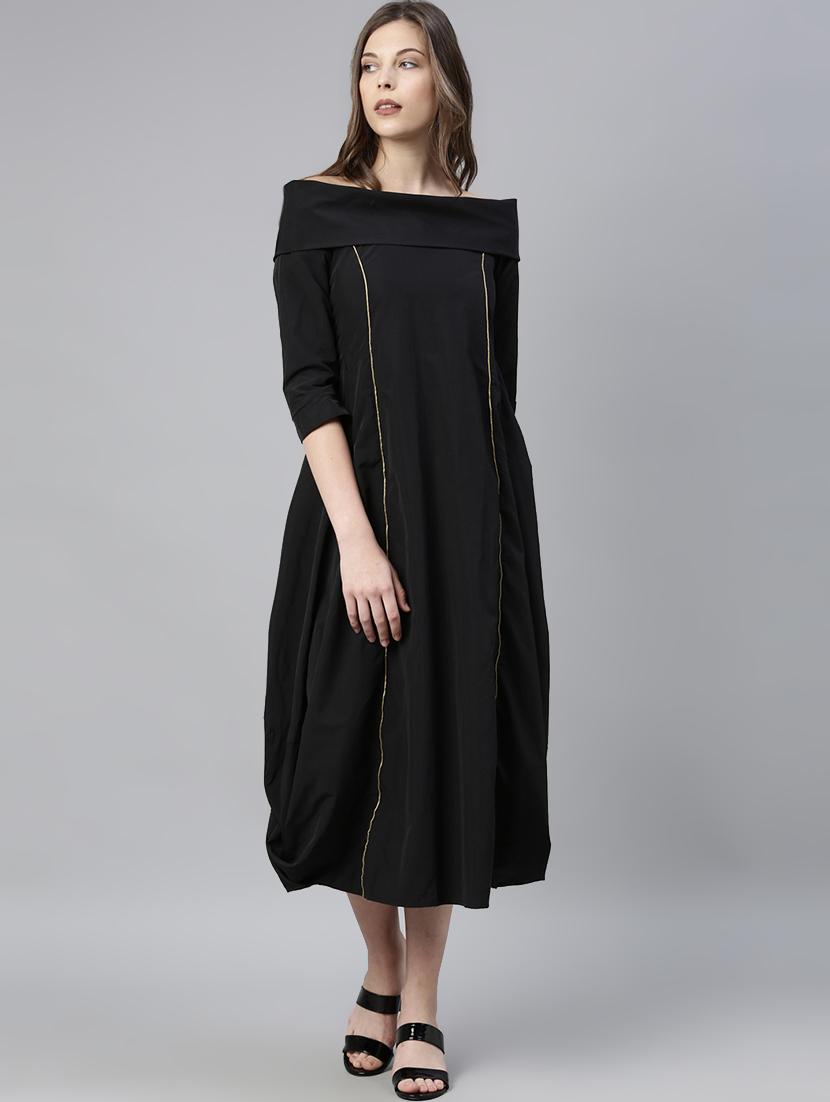 drape detail off shoulder dress - 17657085 - Zoom Image - 1