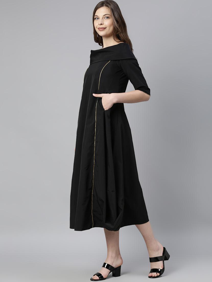 drape detail off shoulder dress - 17657085 - Zoom Image - 3