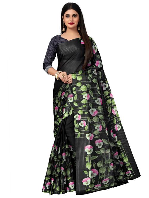floral printed saree with blouse - 17657512 - Standard Image - 1