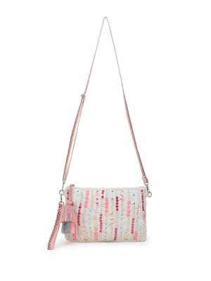 cream embellished handloom sling bag - 17657530 - Standard Image - 6
