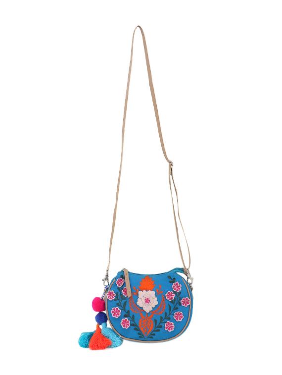 blue canvas regular sling bag - 17657539 - Zoom Image - 5