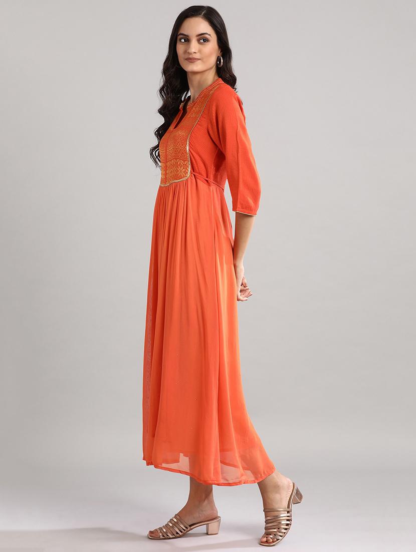 zari work a-line ethnic dress - 17657638 - Zoom Image - 2