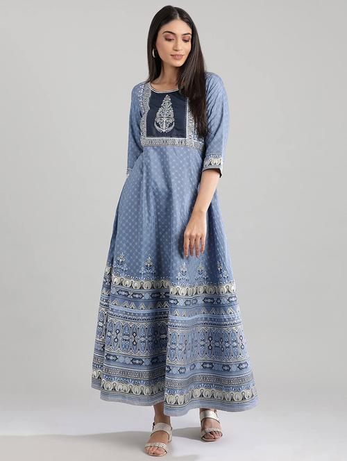 printed flared kurta - 17657645 - Standard Image - 1