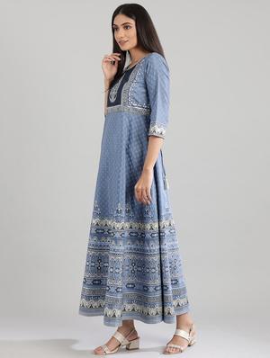 printed flared kurta - 17657645 - Standard Image - 2