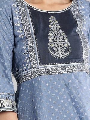 printed flared kurta - 17657645 - Standard Image - 4