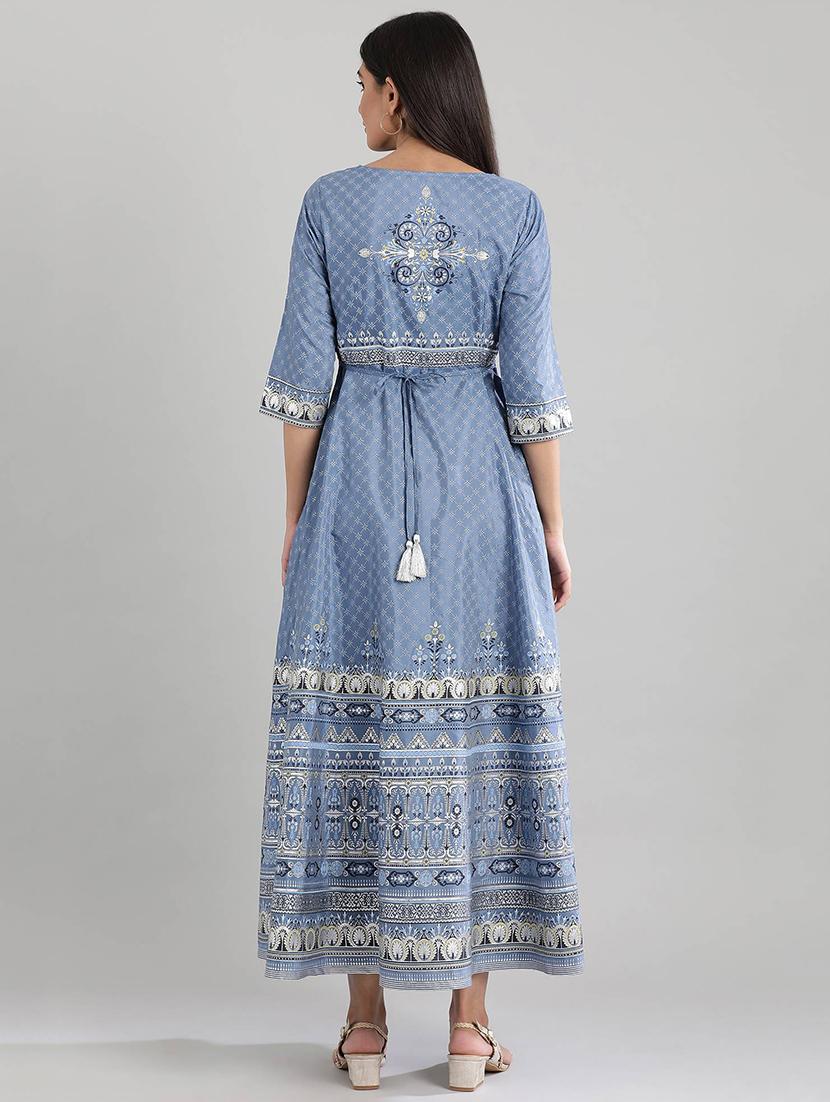 printed flared kurta - 17657645 - Zoom Image - 3
