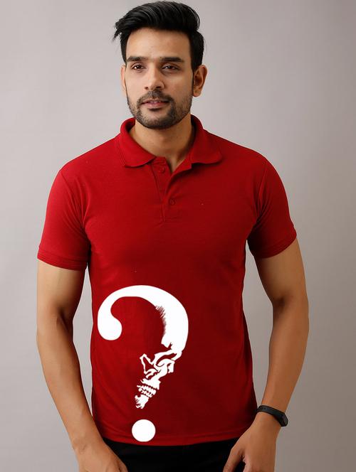 red printed polo t-shirt - 17657724 - Very Small Image - 1