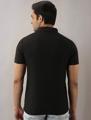 black printed polo t-shirt - 17657731 - Standard Image - 3