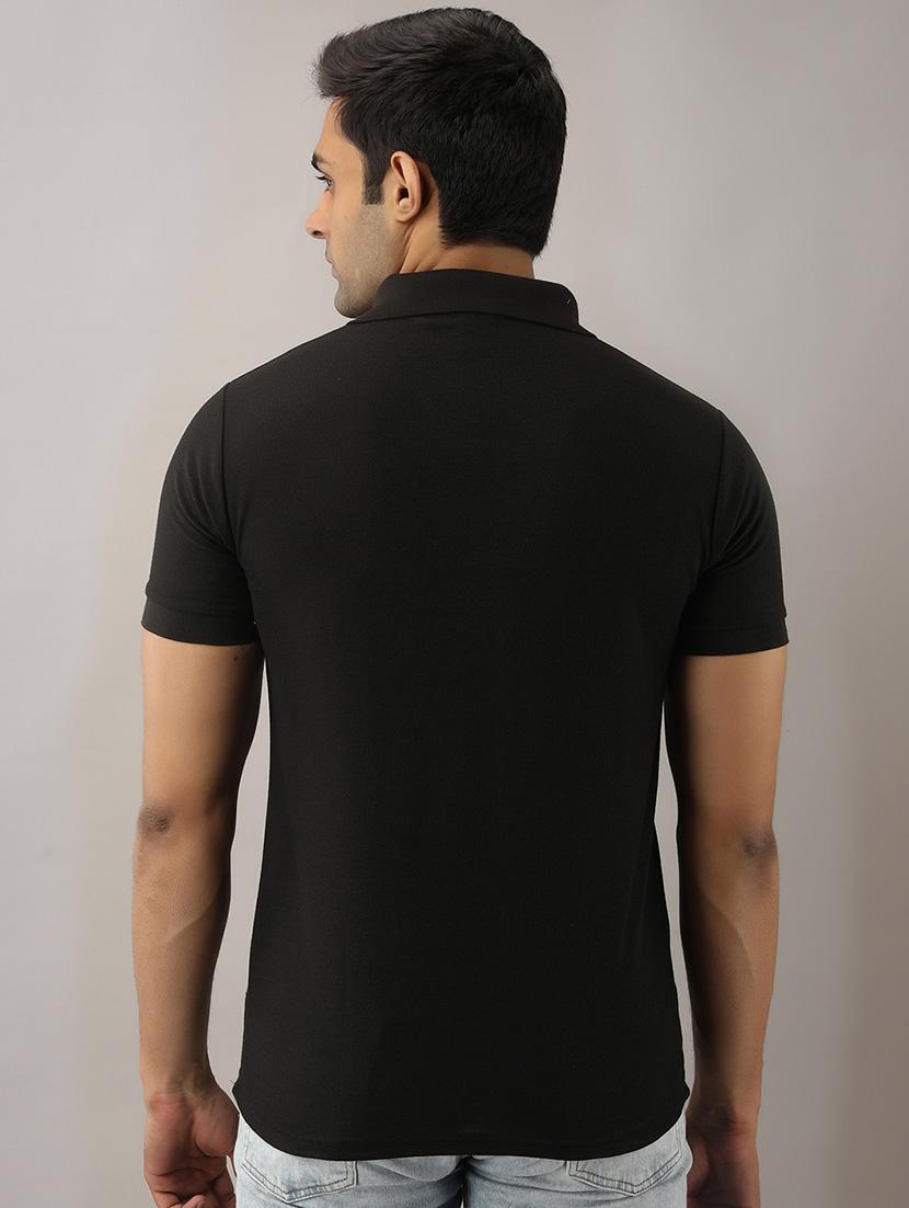 black printed polo t-shirt - 17657731 - Zoom Image - 3