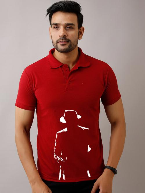 red printed polo t-shirt - 17657759 - Very Small Image - 1