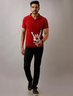 red printed polo t-shirt - 17657764 - Standard Image - 4