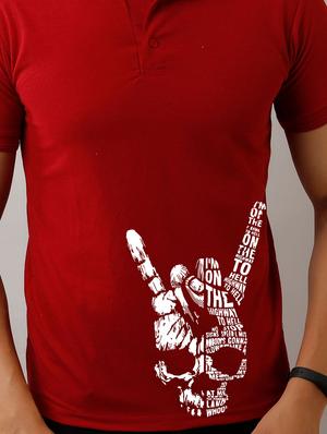 red printed polo t-shirt - 17657764 - Standard Image - 5