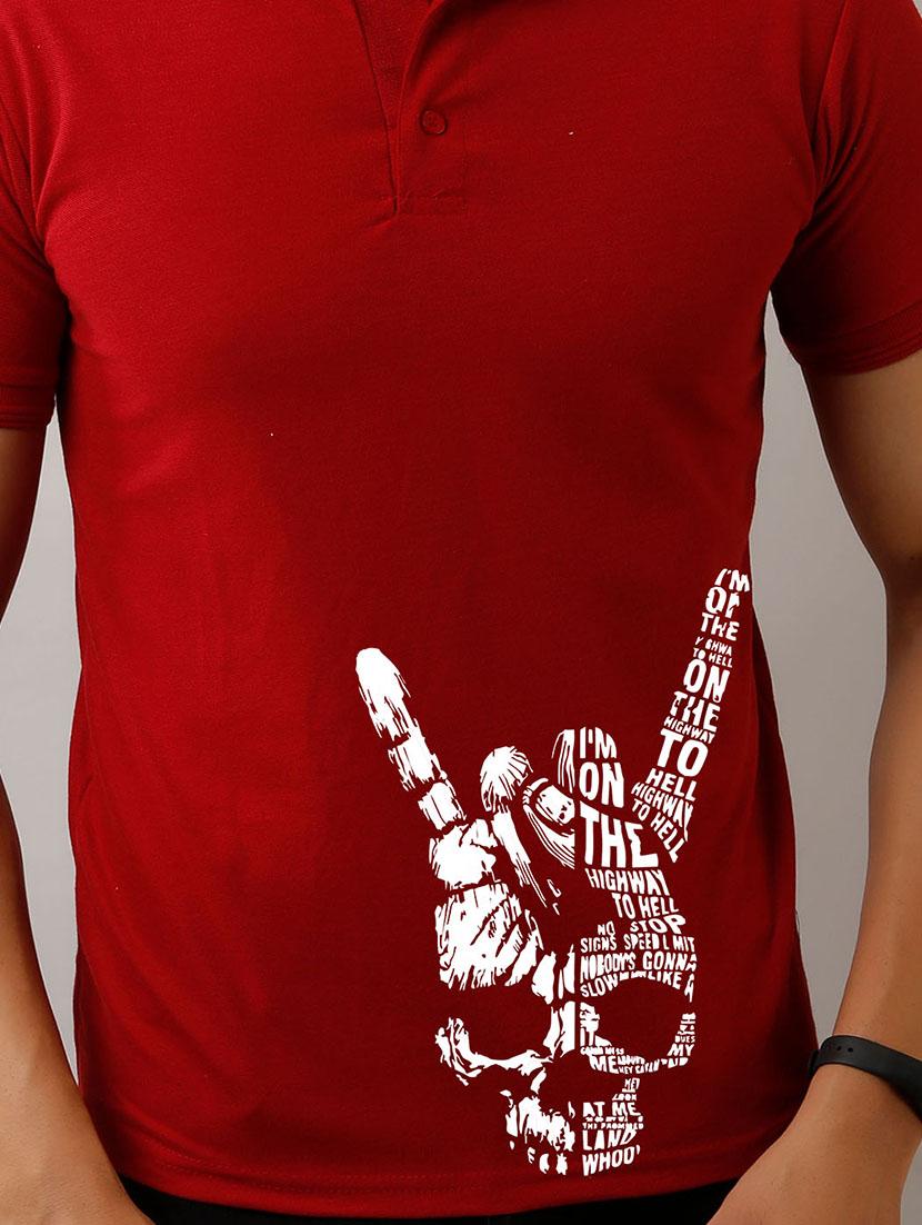 red printed polo t-shirt - 17657764 - Zoom Image - 5